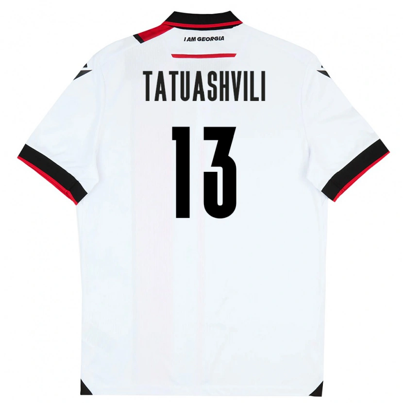 Danxen Hombre Camiseta Georgia Tamar Tatuashvili #13 Blanco Negro Rojo 1ª Equipación 26-28 La Camisa México