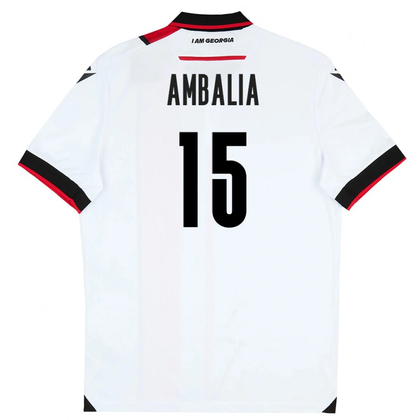 Danxen Hombre Camiseta Georgia Tinatin Ambalia #15 Blanco Negro Rojo 1ª Equipación 26-28 La Camisa México