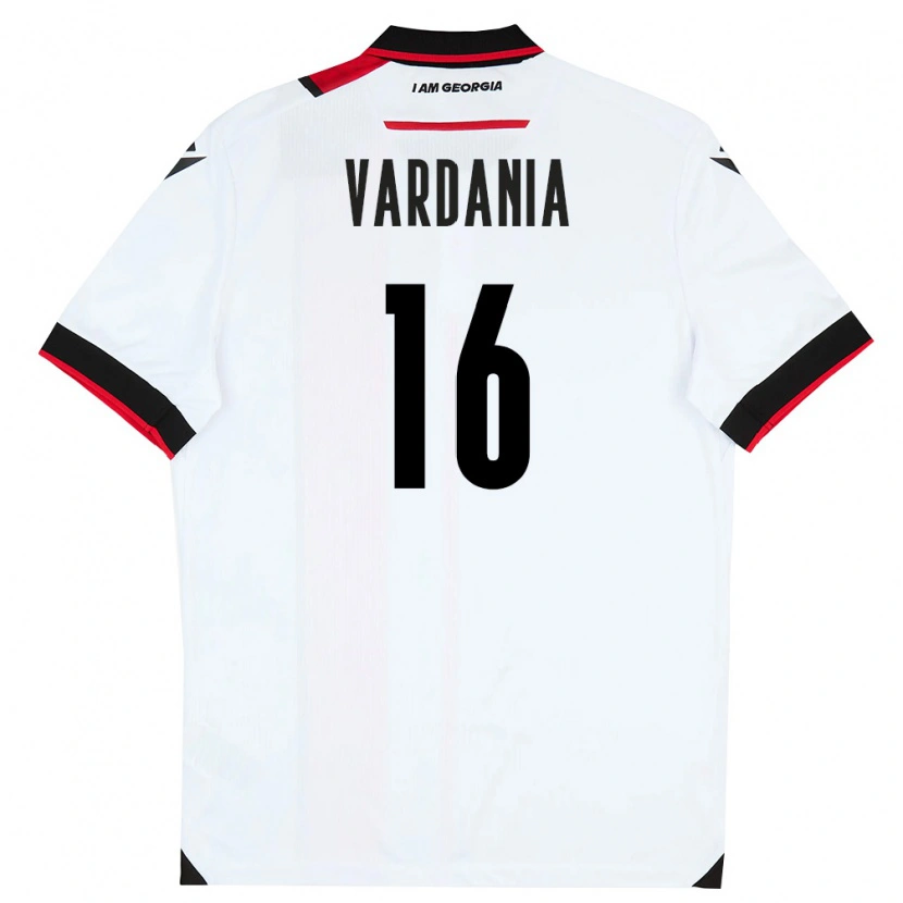 Danxen Hombre Camiseta Georgia Rezi Vardania #16 Blanco Negro Rojo 1ª Equipación 26-28 La Camisa México