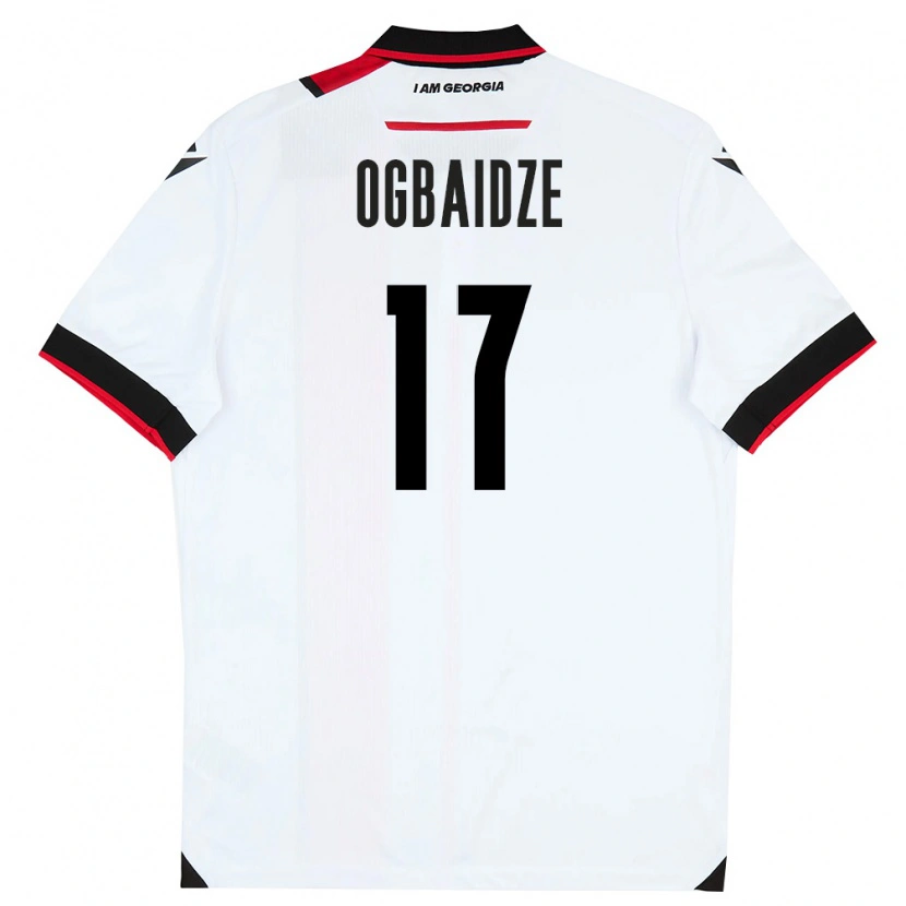 Danxen Hombre Camiseta Georgia Shalva Ogbaidze #17 Blanco Negro Rojo 1ª Equipación 26-28 La Camisa México
