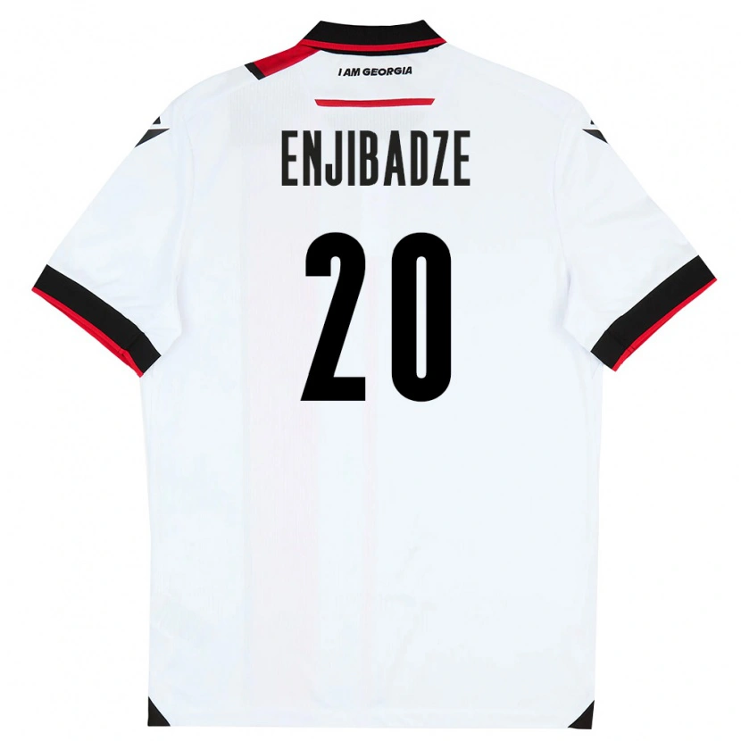 Danxen Hombre Camiseta Georgia Elene Enjibadze #20 Blanco Negro Rojo 1ª Equipación 26-28 La Camisa México