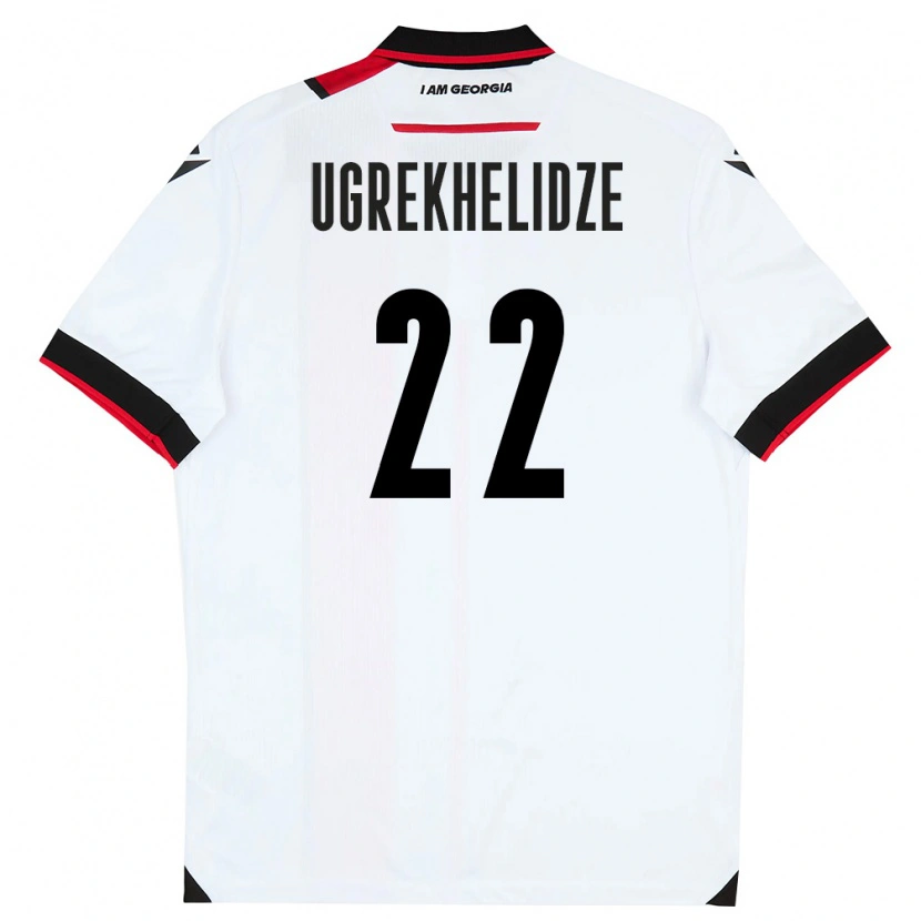 Danxen Hombre Camiseta Georgia Nikoloz Ugrekhelidze #22 Blanco Negro Rojo 1ª Equipación 26-28 La Camisa México