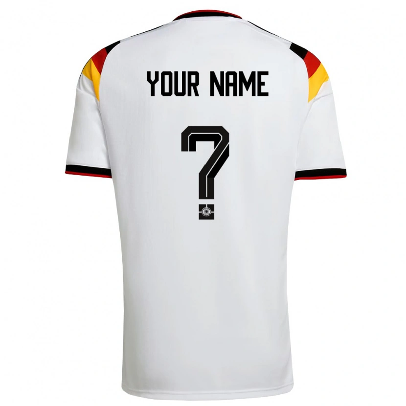 Danxen Hombre Camiseta Alemania Su Nombre #0 Blanco Negro Rojo 1ª Equipación 26-28 La Camisa México
