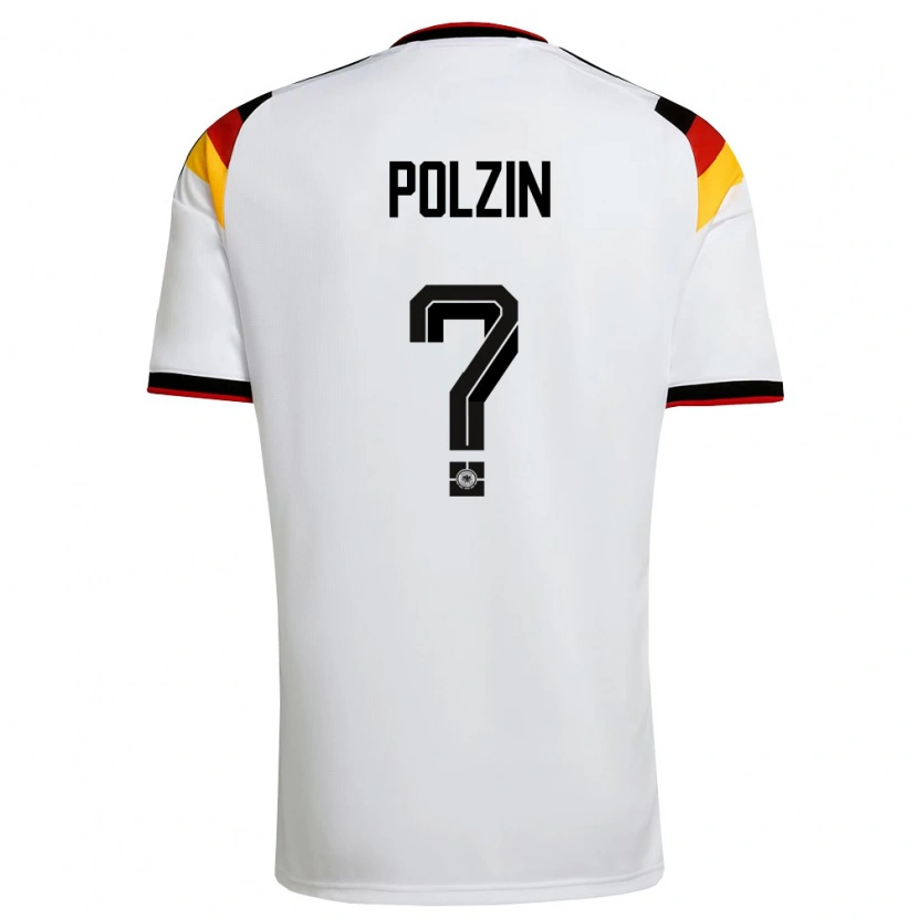 Danxen Hombre Camiseta Alemania Maximilian Polzin #0 Blanco Negro Rojo 1ª Equipación 26-28 La Camisa México