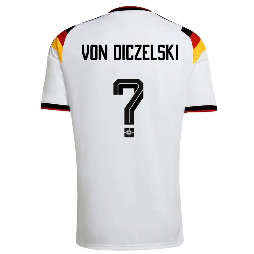 Danxen Hombre Camiseta Alemania Jannes Von Diczelski #0 Blanco Negro Rojo 1ª Equipación 26-28 La Camisa México