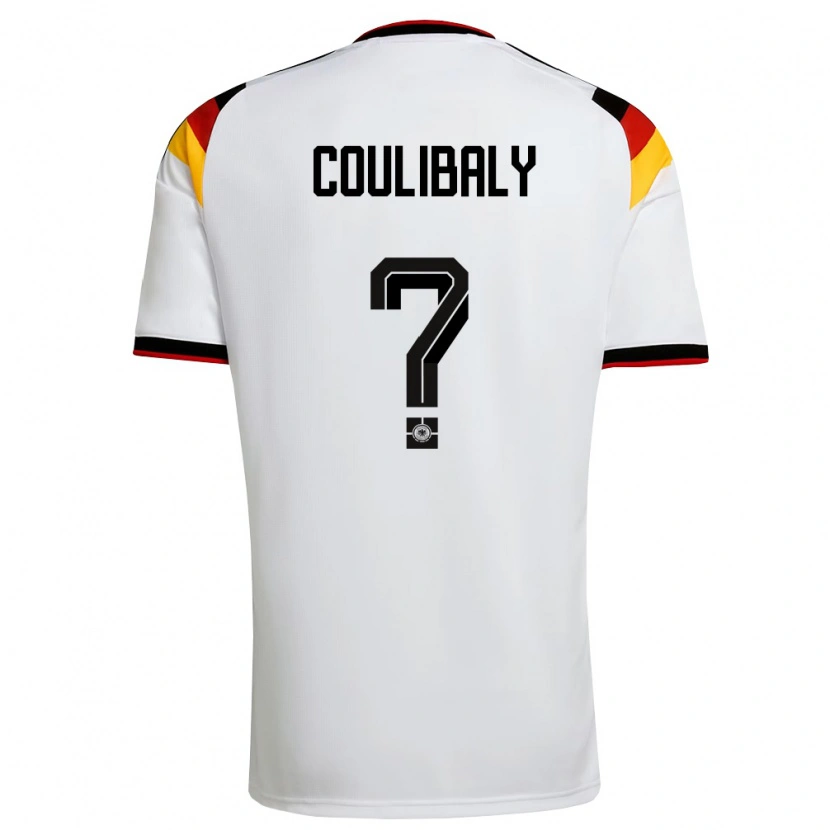 Danxen Hombre Camiseta Alemania Karim Coulibaly #0 Blanco Negro Rojo 1ª Equipación 26-28 La Camisa México