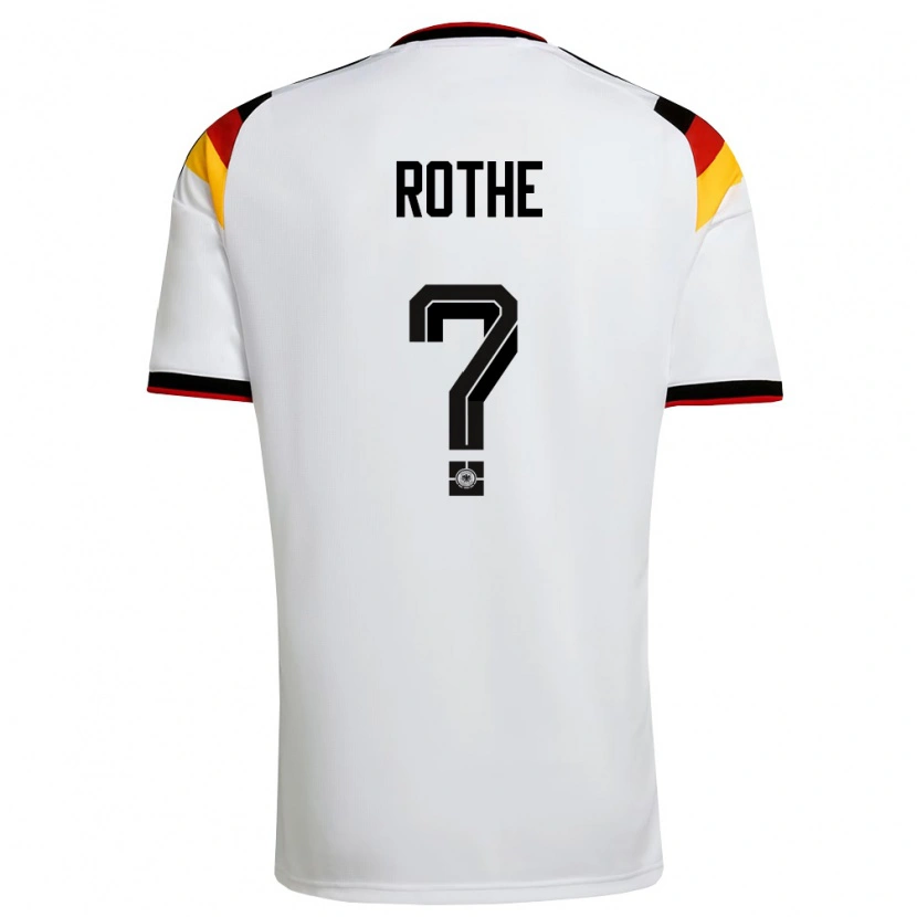 Danxen Hombre Camiseta Alemania Tom Rothe #0 Blanco Negro Rojo 1ª Equipación 26-28 La Camisa México
