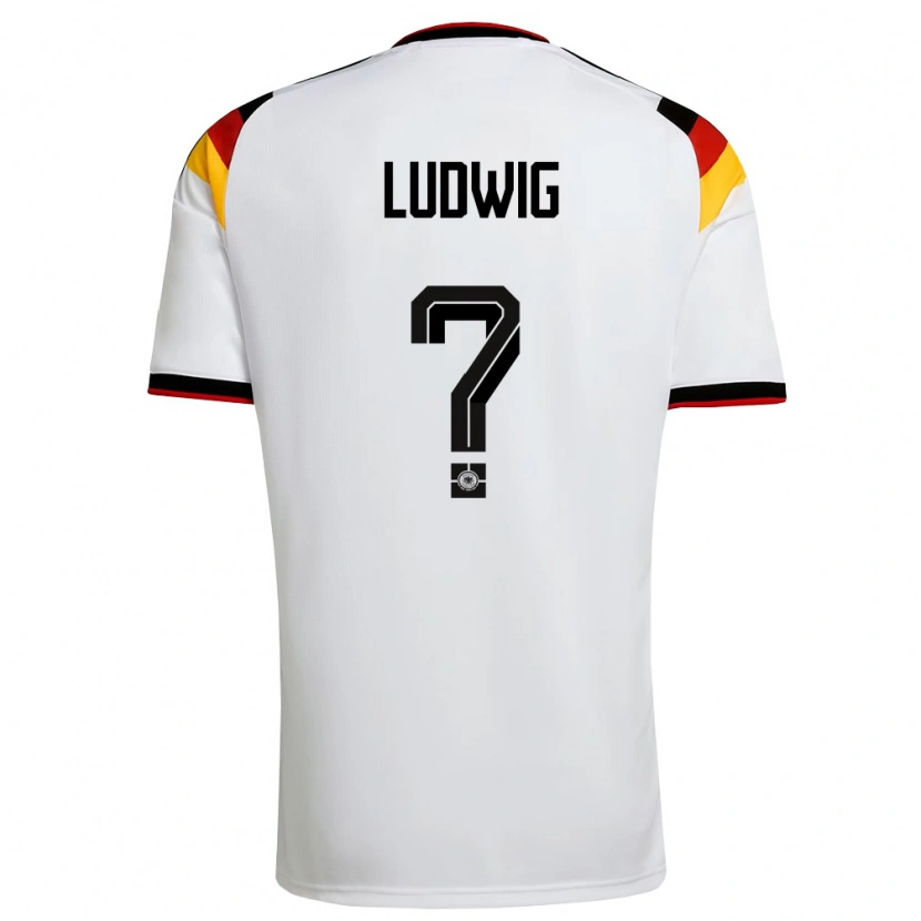 Danxen Hombre Camiseta Alemania Linus Ludwig #0 Blanco Negro Rojo 1ª Equipación 26-28 La Camisa México
