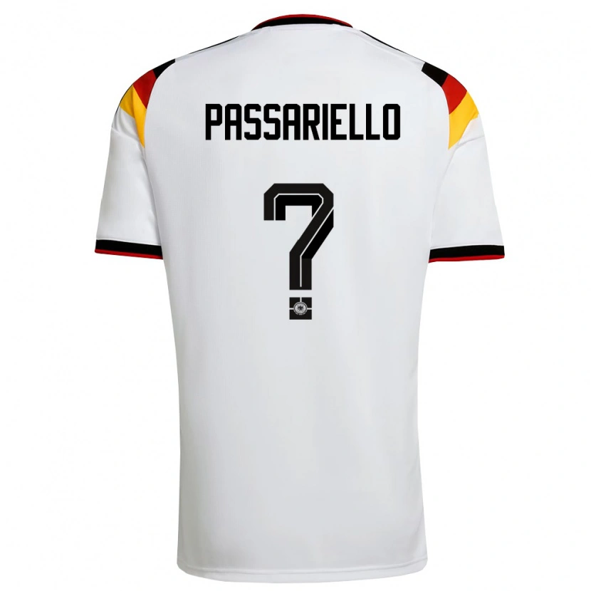 Danxen Hombre Camiseta Alemania Samuel Passariello #0 Blanco Negro Rojo 1ª Equipación 26-28 La Camisa México