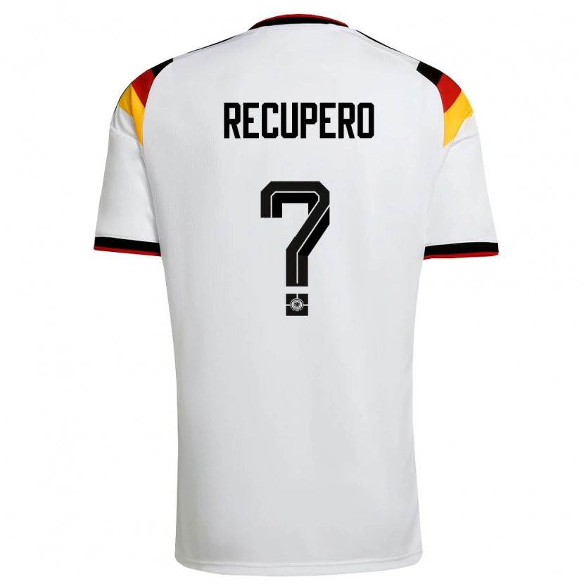 Danxen Hombre Camiseta Alemania William Recupero #0 Blanco Negro Rojo 1ª Equipación 26-28 La Camisa México