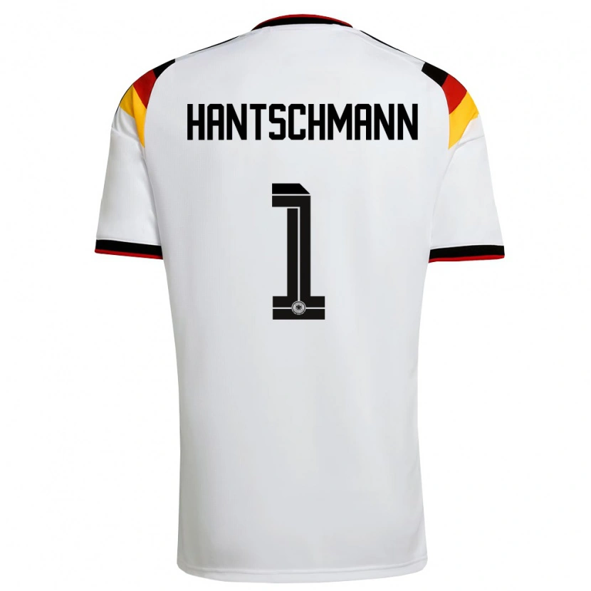 Danxen Hombre Camiseta Alemania Franz Hantschmann #1 Blanco Negro Rojo 1ª Equipación 26-28 La Camisa México