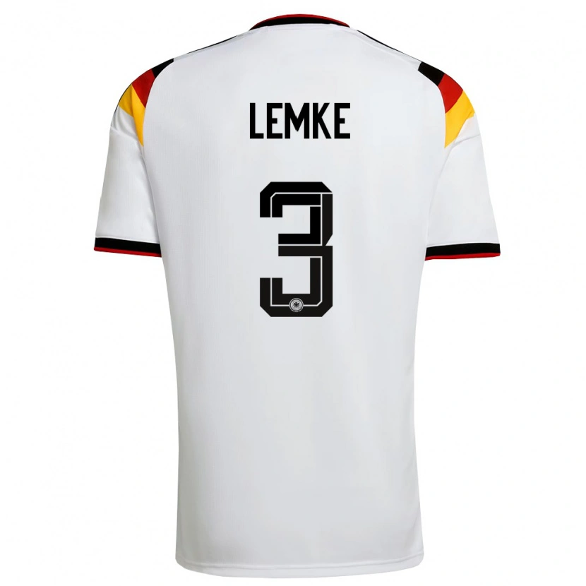 Danxen Hombre Camiseta Alemania Louis Lemke #3 Blanco Negro Rojo 1ª Equipación 26-28 La Camisa México