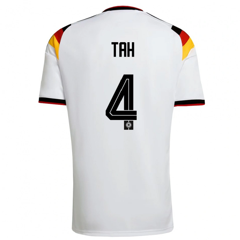 Danxen Hombre Camiseta Alemania Jonathan Tah #4 Blanco Negro Rojo 1ª Equipación 26-28 La Camisa México