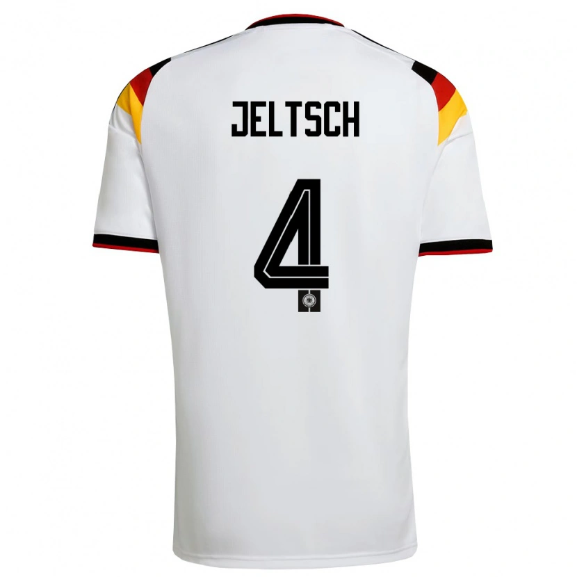 Danxen Hombre Camiseta Alemania Finn Jeltsch #4 Blanco Negro Rojo 1ª Equipación 26-28 La Camisa México