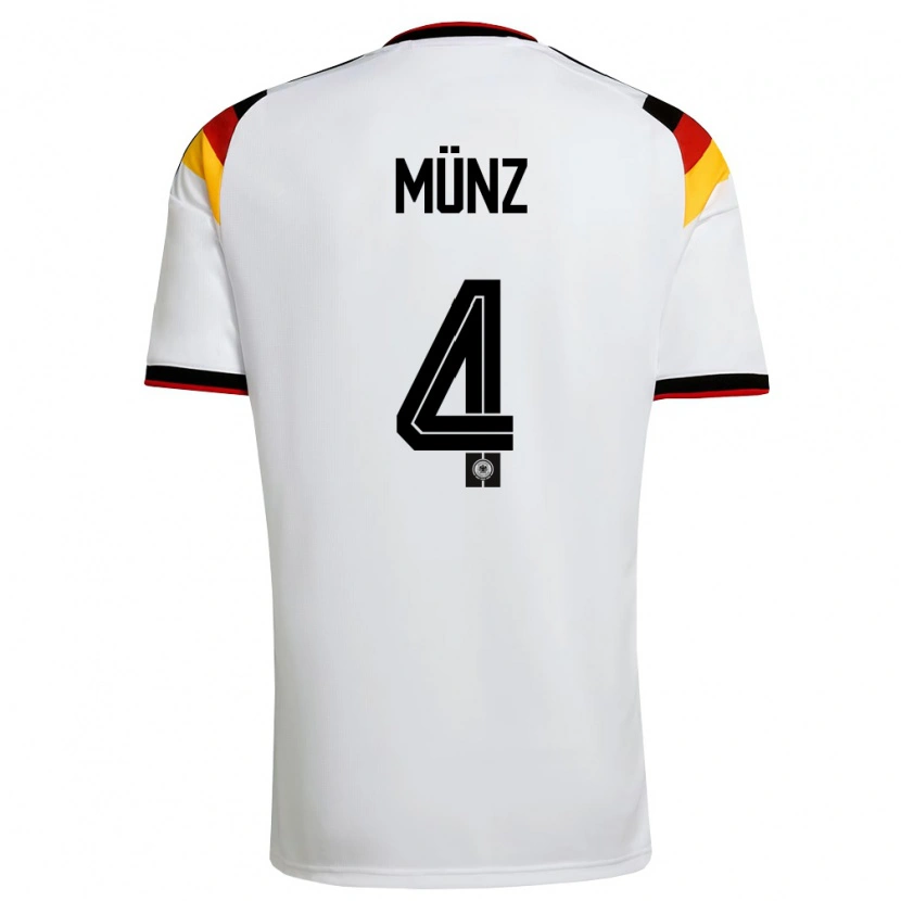 Danxen Hombre Camiseta Alemania Reno Münz #4 Blanco Negro Rojo 1ª Equipación 26-28 La Camisa México
