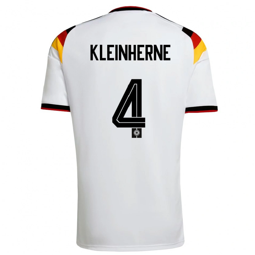 Danxen Hombre Camiseta Alemania Sophia Kleinherne #4 Blanco Negro Rojo 1ª Equipación 26-28 La Camisa México