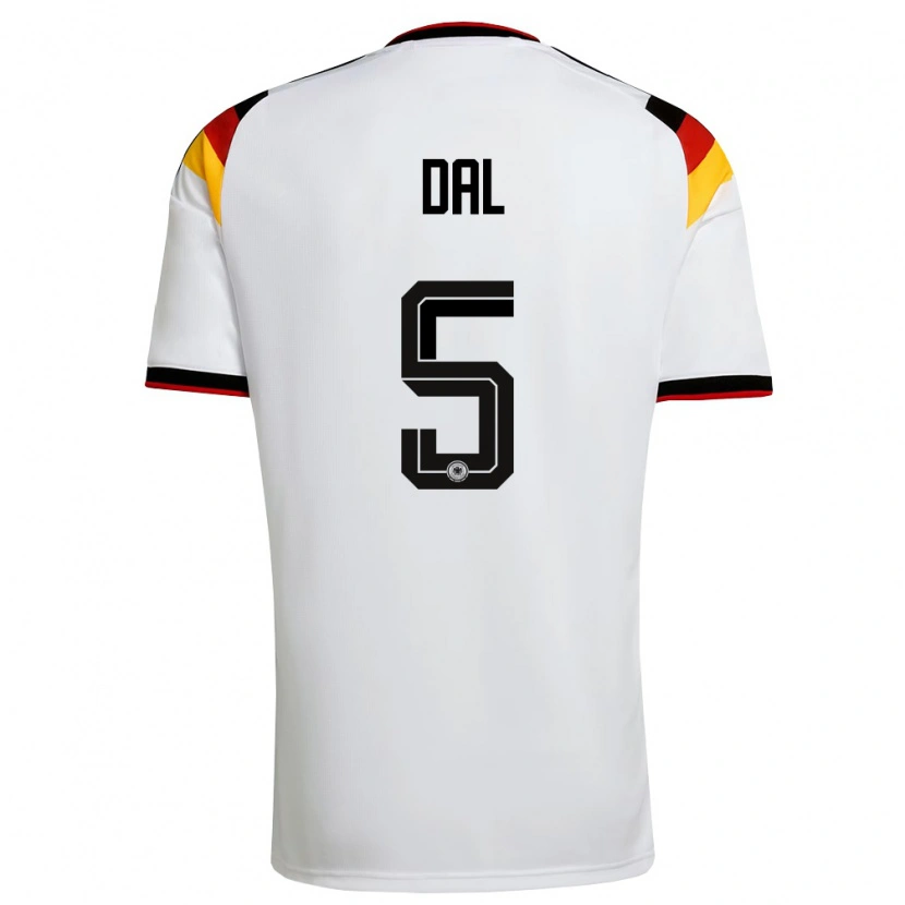 Danxen Hombre Camiseta Alemania Maxim Dal #5 Blanco Negro Rojo 1ª Equipación 26-28 La Camisa México