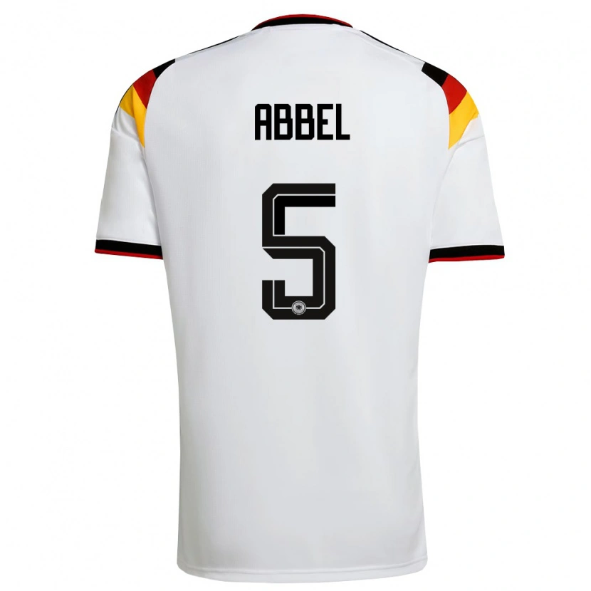 Danxen Hombre Camiseta Alemania Erik Abbel #5 Blanco Negro Rojo 1ª Equipación 26-28 La Camisa México
