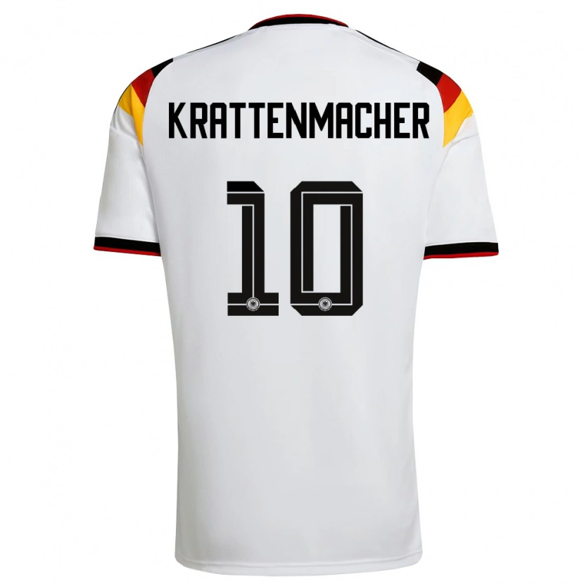 Danxen Hombre Camiseta Alemania Maurice Krattenmacher #10 Blanco Negro Rojo 1ª Equipación 26-28 La Camisa México