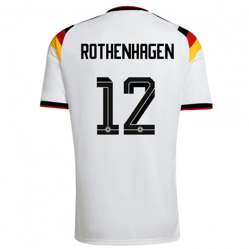 Danxen Hombre Camiseta Alemania Lio Rothenhagen #12 Blanco Negro Rojo 1ª Equipación 26-28 La Camisa México