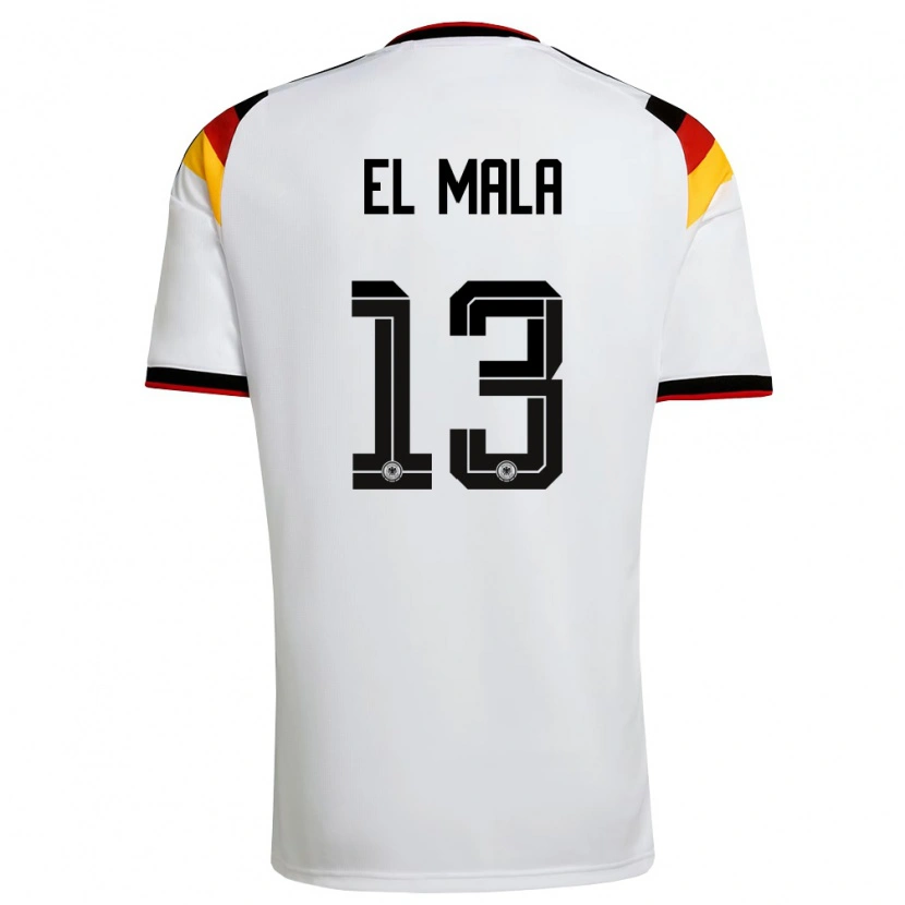 Danxen Hombre Camiseta Alemania Said El Mala #13 Blanco Negro Rojo 1ª Equipación 26-28 La Camisa México