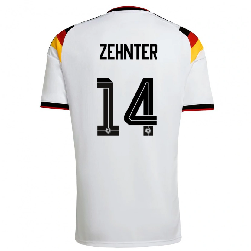 Danxen Hombre Camiseta Alemania Aaron Zehnter #14 Blanco Negro Rojo 1ª Equipación 26-28 La Camisa México