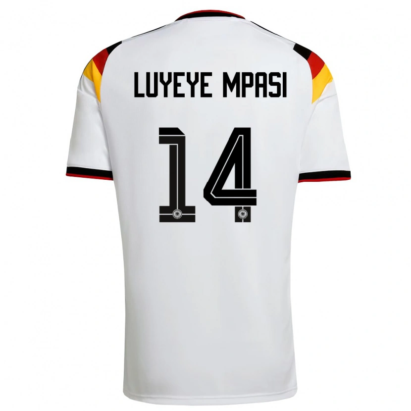 Danxen Hombre Camiseta Alemania Seal Luyeye Mpasi #14 Blanco Negro Rojo 1ª Equipación 26-28 La Camisa México