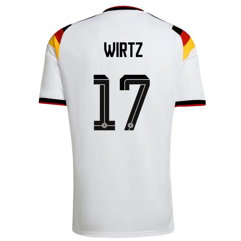 Danxen Hombre Camiseta Alemania Florian Wirtz #17 Blanco Negro Rojo 1ª Equipación 26-28 La Camisa México