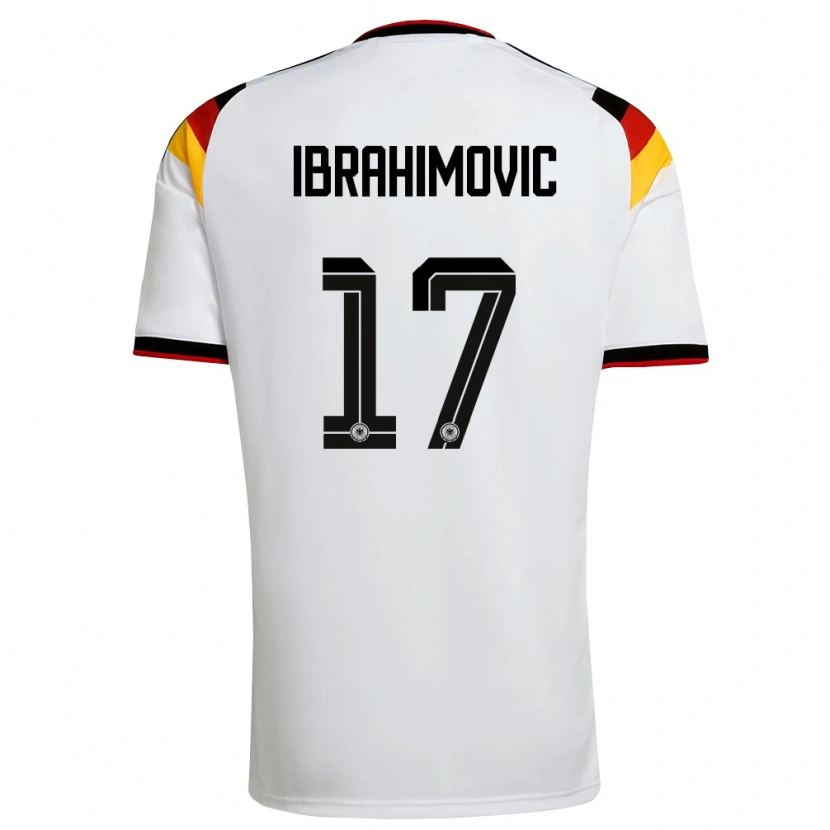 Danxen Hombre Camiseta Alemania Arijon Ibrahimovic #17 Blanco Negro Rojo 1ª Equipación 26-28 La Camisa México