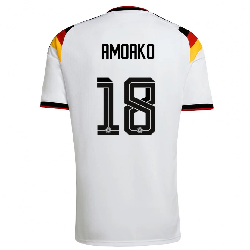 Danxen Hombre Camiseta Alemania Kofi Amoako #18 Blanco Negro Rojo 1ª Equipación 26-28 La Camisa México
