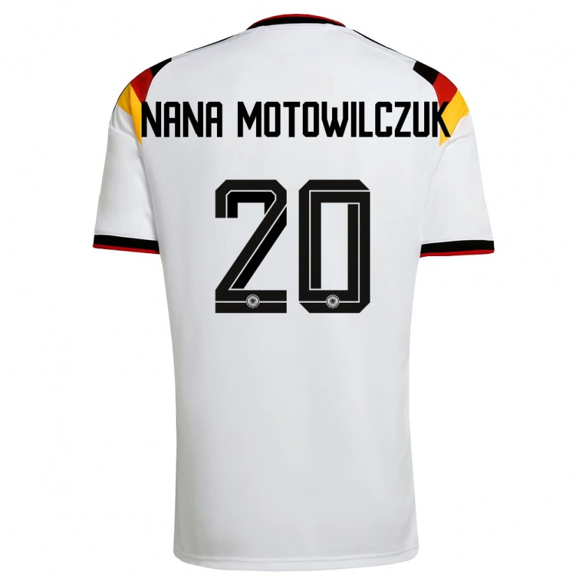 Danxen Hombre Camiseta Alemania Kevin Nana Motowilczuk #20 Blanco Negro Rojo 1ª Equipación 26-28 La Camisa México