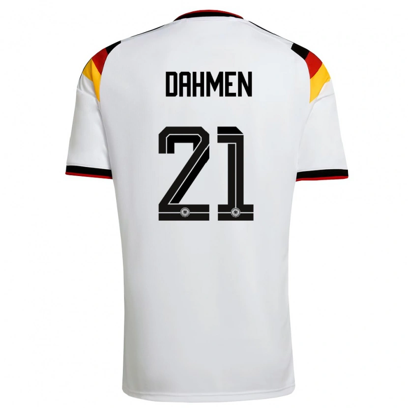 Danxen Hombre Camiseta Alemania Finn Dahmen #21 Blanco Negro Rojo 1ª Equipación 26-28 La Camisa México