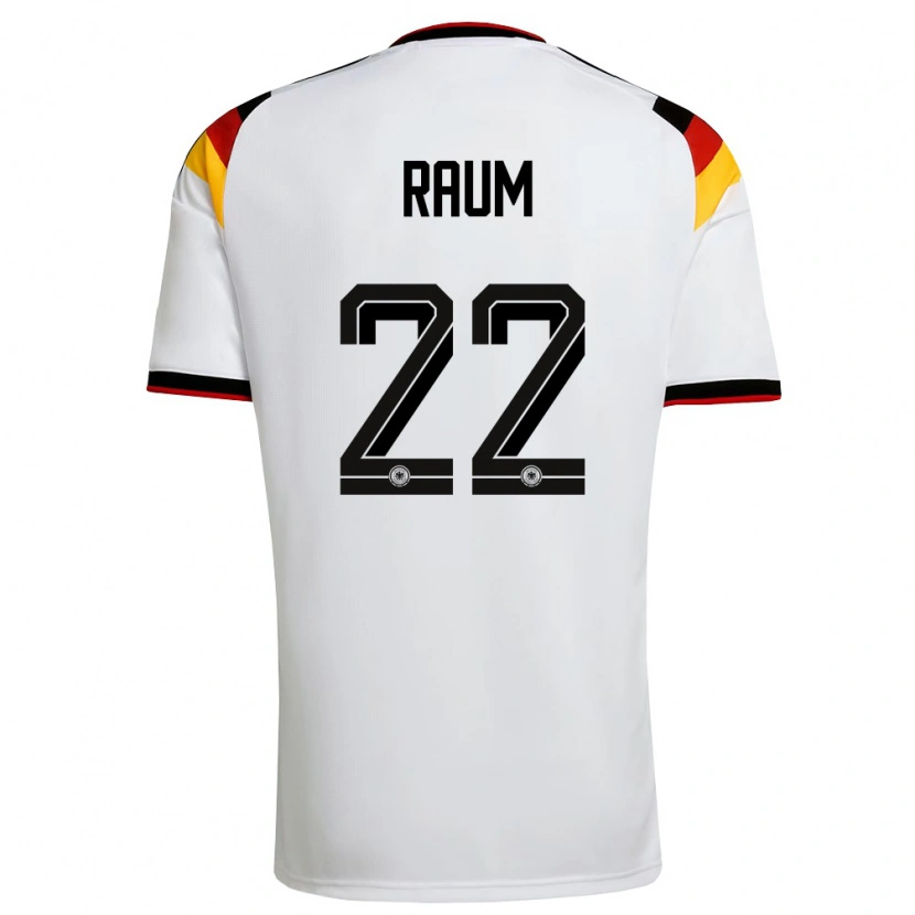 Danxen Hombre Camiseta Alemania David Raum #22 Blanco Negro Rojo 1ª Equipación 26-28 La Camisa México