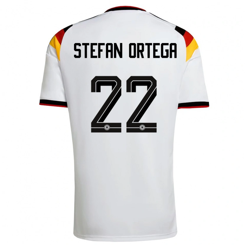 Danxen Hombre Camiseta Alemania Stefan Ortega #22 Blanco Negro Rojo 1ª Equipación 26-28 La Camisa México