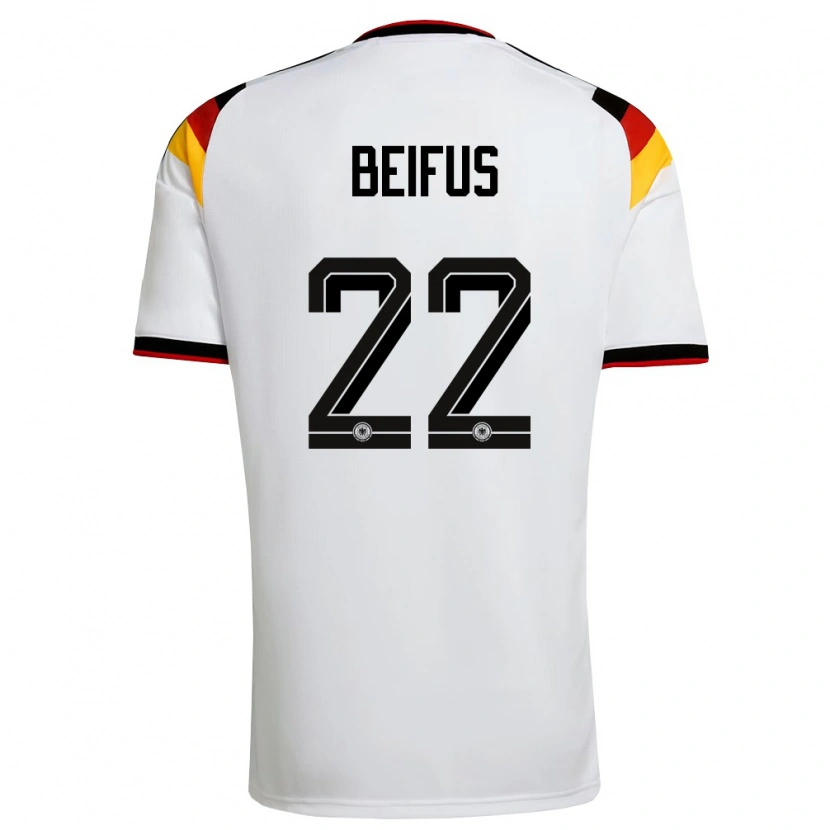 Danxen Hombre Camiseta Alemania Marcel Beifus #22 Blanco Negro Rojo 1ª Equipación 26-28 La Camisa México
