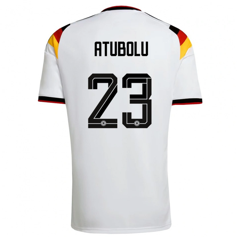 Danxen Hombre Camiseta Alemania Noah Atubolu #23 Blanco Negro Rojo 1ª Equipación 26-28 La Camisa México
