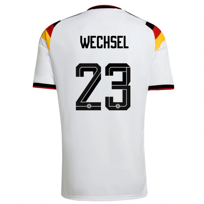 Danxen Hombre Camiseta Alemania Leon-Oumar Wechsel #23 Blanco Negro Rojo 1ª Equipación 26-28 La Camisa México
