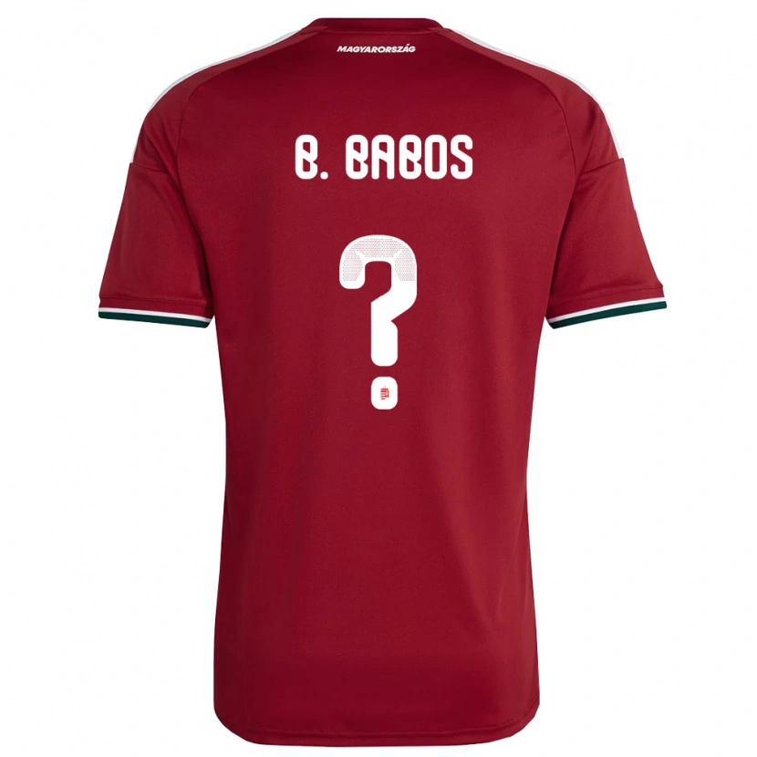 Danxen Hombre Camiseta Hungría Bence Babos #0 Rojo Blanco Verde 1ª Equipación 26-28 La Camisa México