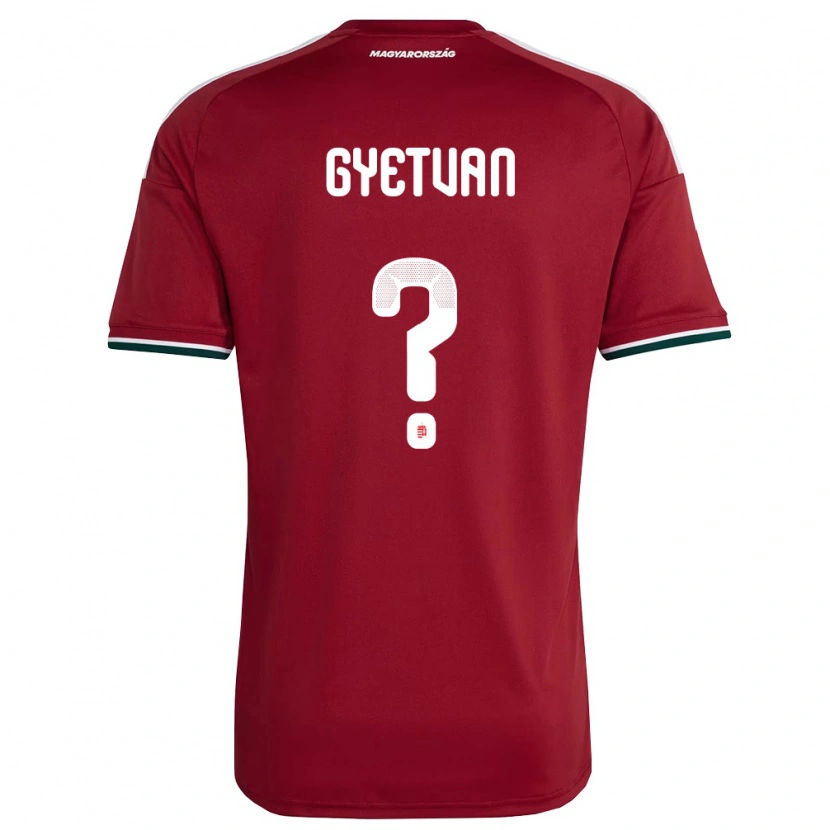 Danxen Hombre Camiseta Hungría Márk Gyetván #0 Rojo Blanco Verde 1ª Equipación 26-28 La Camisa México