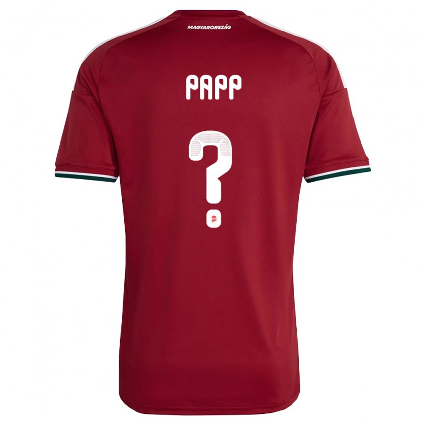 Danxen Hombre Camiseta Hungría Lőrinc Papp #0 Rojo Blanco Verde 1ª Equipación 26-28 La Camisa México