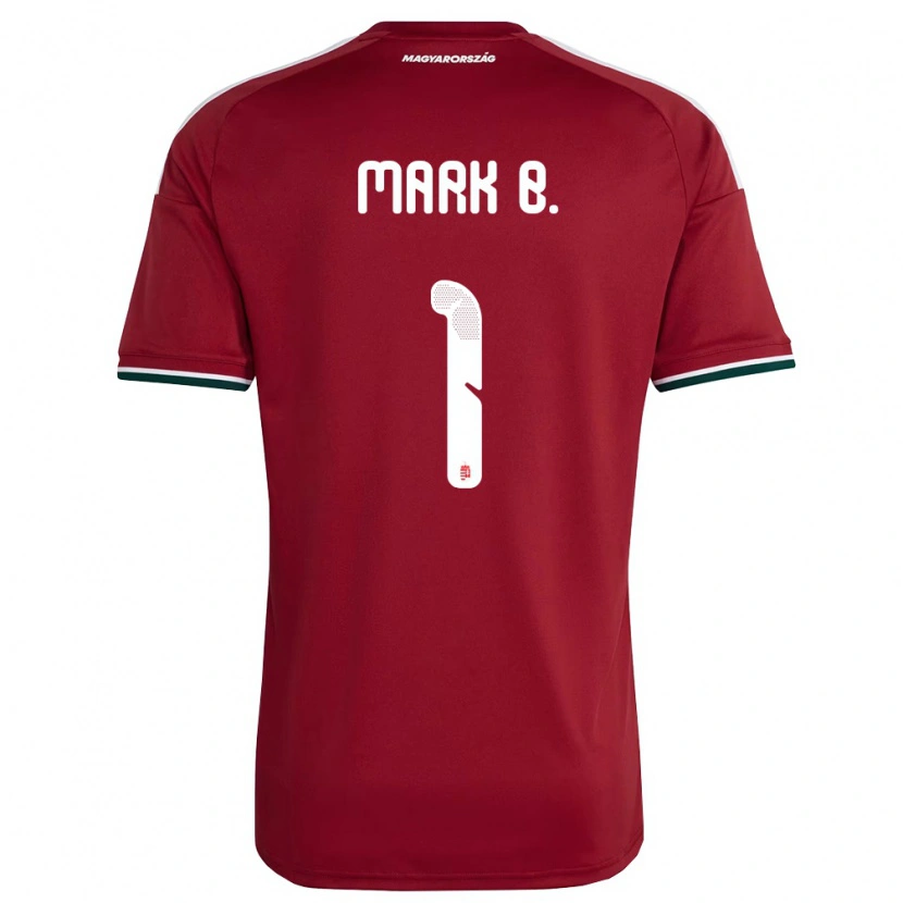 Danxen Hombre Camiseta Hungría Márk Balogh #1 Rojo Blanco Verde 1ª Equipación 26-28 La Camisa México