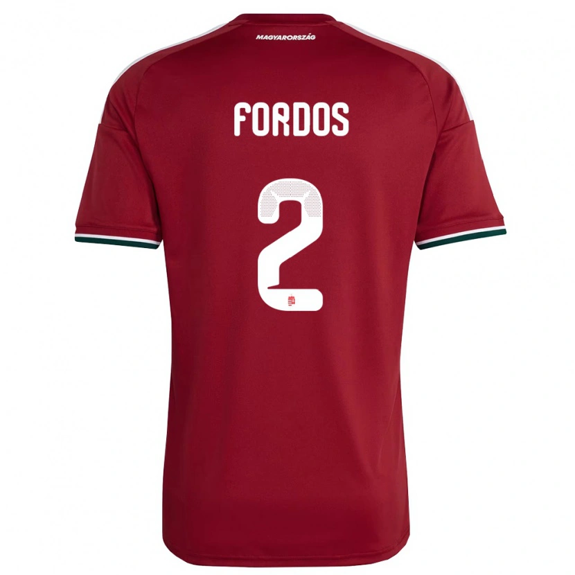 Danxen Hombre Camiseta Hungría Beatrix Fördős #2 Rojo Blanco Verde 1ª Equipación 26-28 La Camisa México