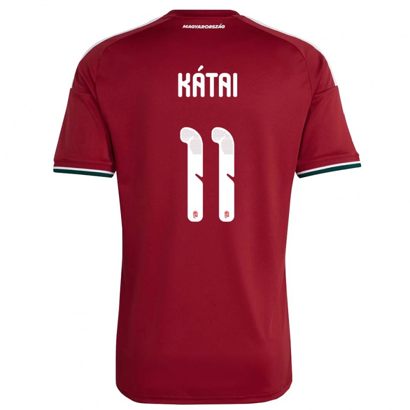Danxen Hombre Camiseta Hungría Szabolcs Kátai #11 Rojo Blanco Verde 1ª Equipación 26-28 La Camisa México
