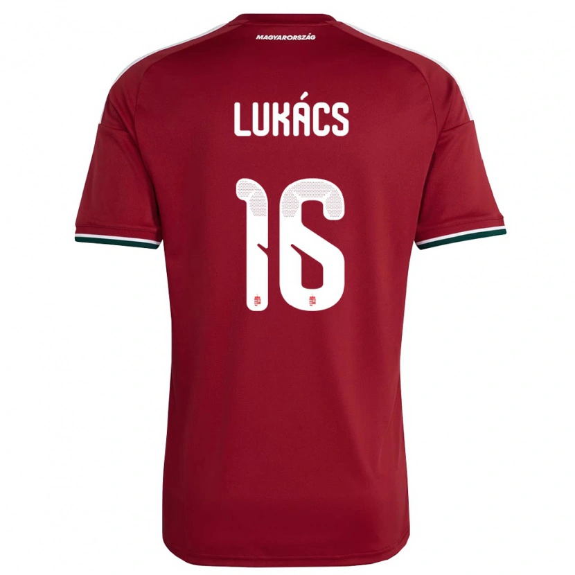 Danxen Hombre Camiseta Hungría Dániel Lukács #16 Rojo Blanco Verde 1ª Equipación 26-28 La Camisa México