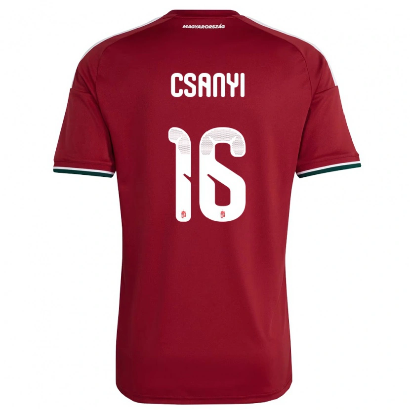 Danxen Hombre Camiseta Hungría Diána Csányi #16 Rojo Blanco Verde 1ª Equipación 26-28 La Camisa México