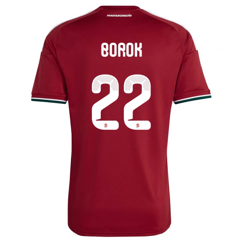 Danxen Hombre Camiseta Hungría Dorina Borók #22 Rojo Blanco Verde 1ª Equipación 26-28 La Camisa México