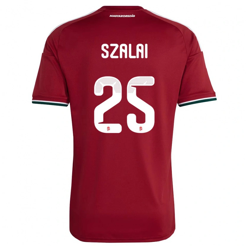 Danxen Hombre Camiseta Hungría Gábor Szalai #25 Rojo Blanco Verde 1ª Equipación 26-28 La Camisa México