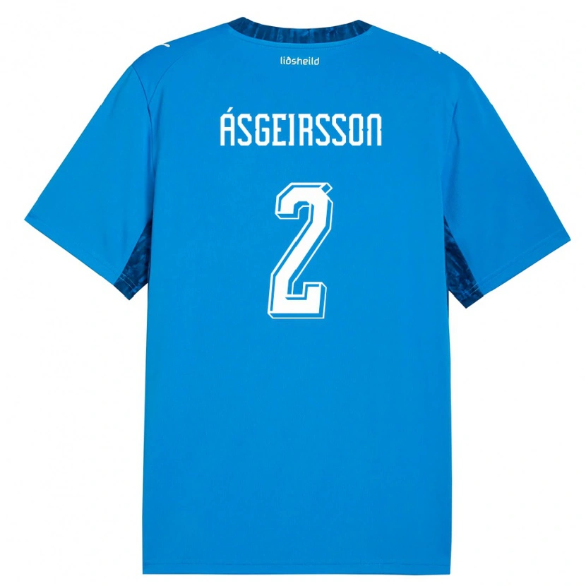 Danxen Hombre Camiseta Islandia Sölvi Snær Ásgeirsson #2 Azul Marino 1ª Equipación 26-28 La Camisa México