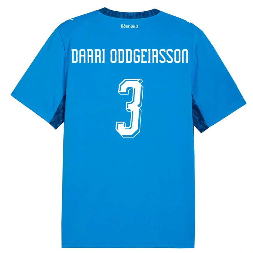 Danxen Hombre Camiseta Islandia Björn Darri Oddgeirsson #3 Azul Marino 1ª Equipación 26-28 La Camisa México