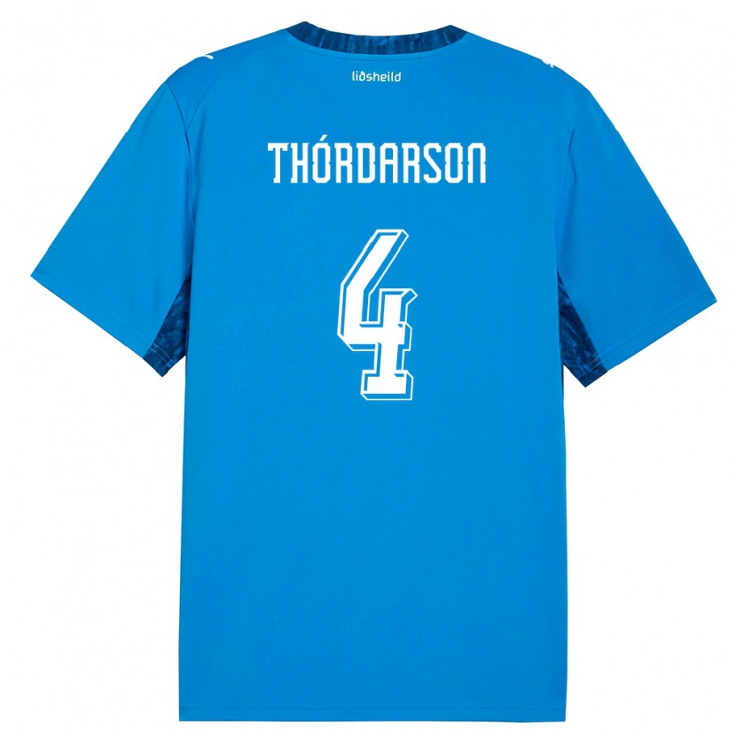 Danxen Hombre Camiseta Islandia Ódinn Sturla Thórdarson #4 Azul Marino 1ª Equipación 26-28 La Camisa México